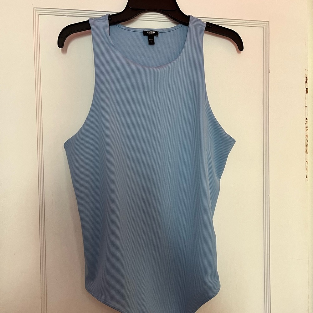 Express Light Blue Sleeveless Bodysuit